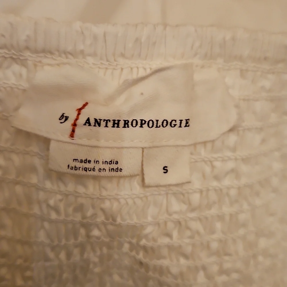 By Anthropologie Square Neck Puff Sleeve Tunic Blouse